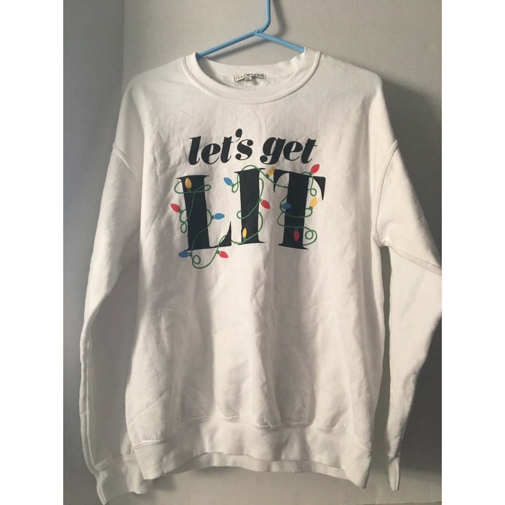 NWOT Junk food let’s get lit holiday sweater